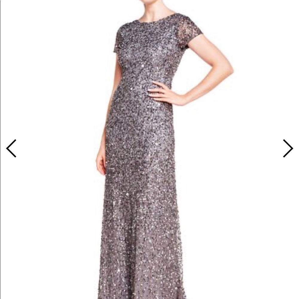 Sequined gown by Adrianna Papell.
